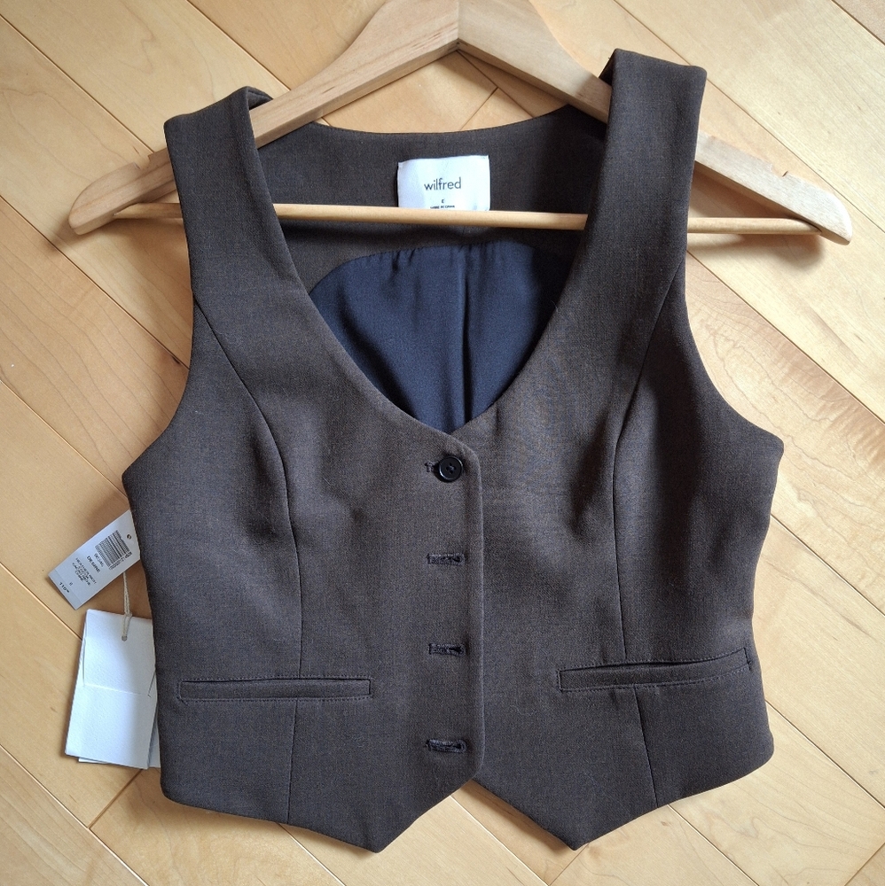Wilfred Desire vest size 0 heather rich cocoa